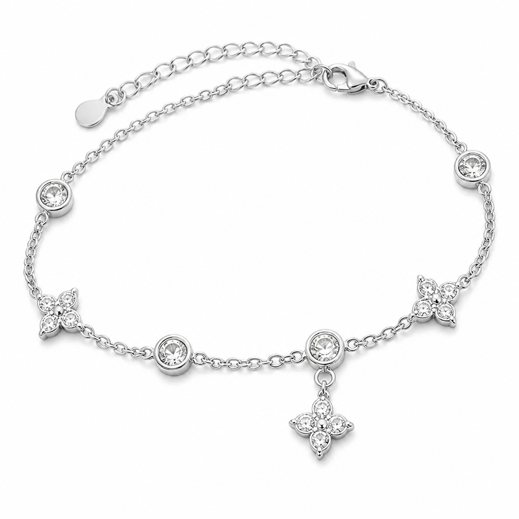 Chaînette Cheville Trèfle Argent