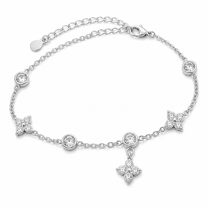 Chaînette Cheville Trèfle Argent