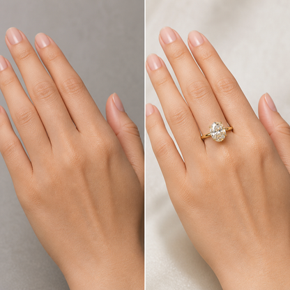 Sterling Silver Oval Zircon Ring