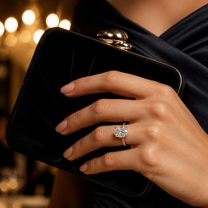 Sterling Silver Oval Zircon Ring