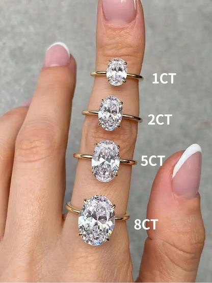 Sterling Silver Oval Zircon Ring