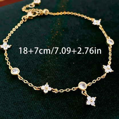 Chaînette Cheville Trèfle Argent