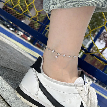 Chaînette Cheville Trèfle Argent