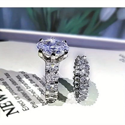 Oval Sparkle Wedding Ring Set